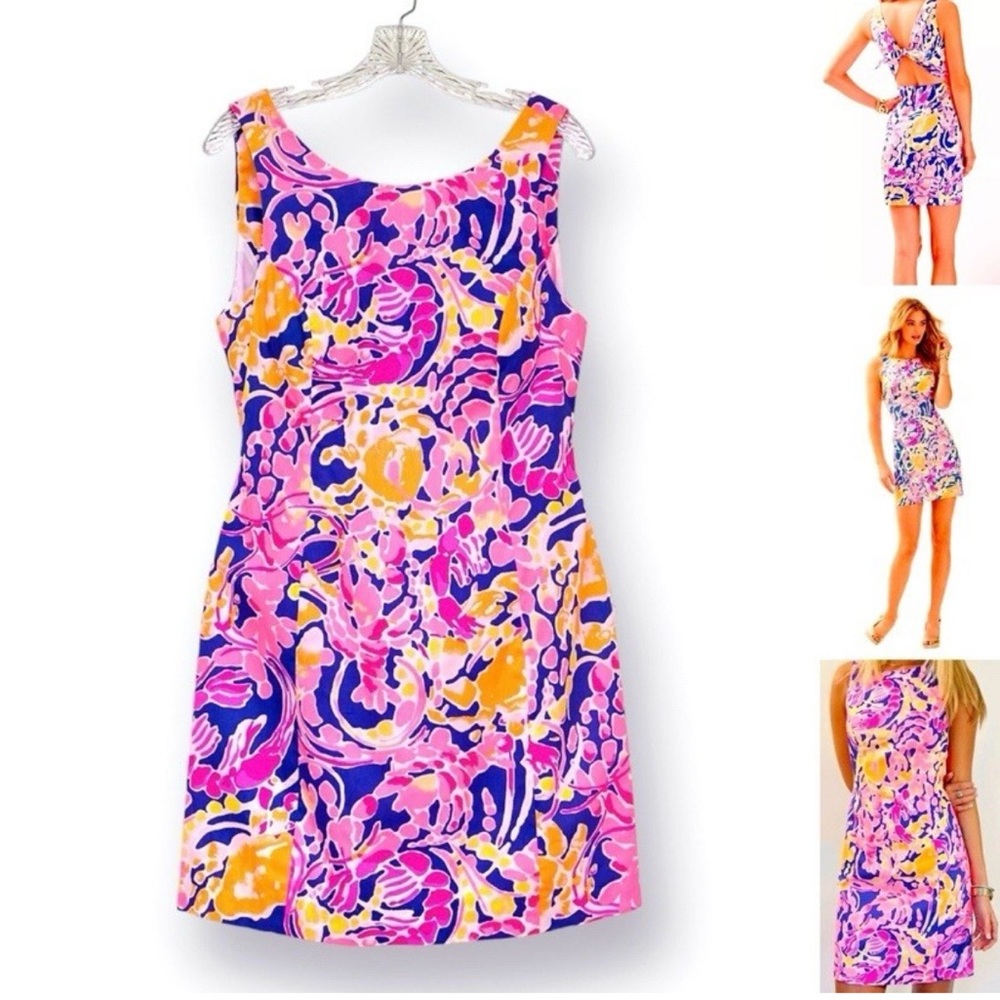 Lilly Pulitzer Pink Blue Yellow Floral Mini Dress